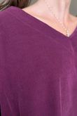 Made in Italy Cooper Needlecord Scoop Dip Back Top Beetroot
